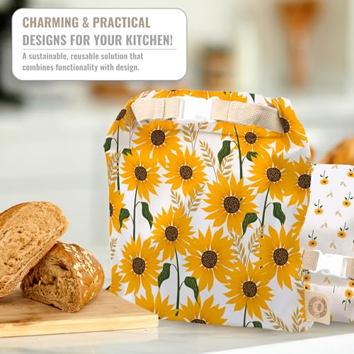 Reusable Bread Bag Set for Home Bakers (Sunflower)
