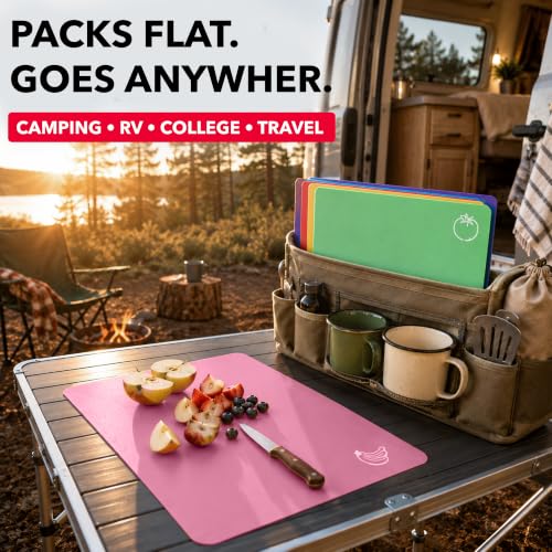 Flexible Plastic Cutting Board Mats for Kitchen (Pastel)