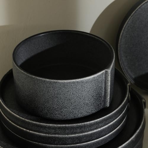 Bao 8 Piece Bowl Set Stoneware (Charcoal / 8-Piece - Cereal Bowl)