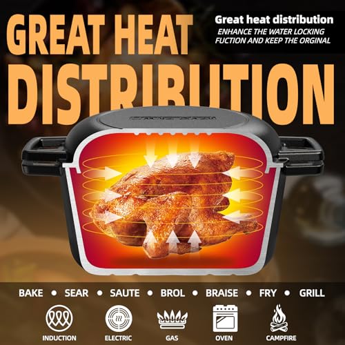 Cast Iron Dutch Oven Pot with Skillet Lid (5QT)