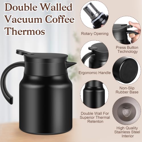 2 PCS 30 OZ Thermal Coffee Carafe (Black / 30 oz)