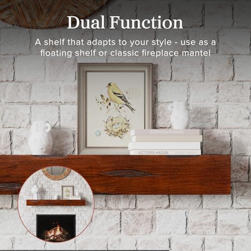 Breckenridge 60” Fireplace Mantel Shelf with Corbels (Cinnamon Rustic / 60 Inch)