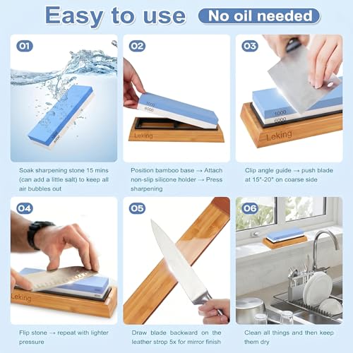 Knife Sharpener & Sharpening Stone Set