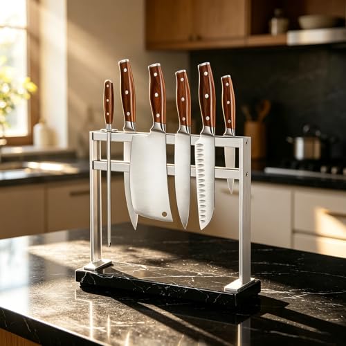 Marble Base Magnetic Knife Block without Knives