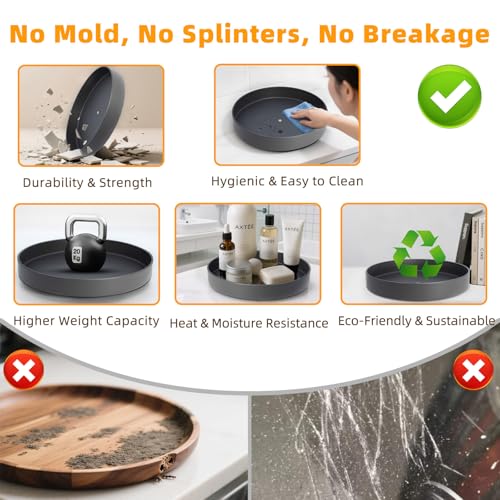 Metal Lazy Susan Organizer (12'' Gunmetal-1 Tier)