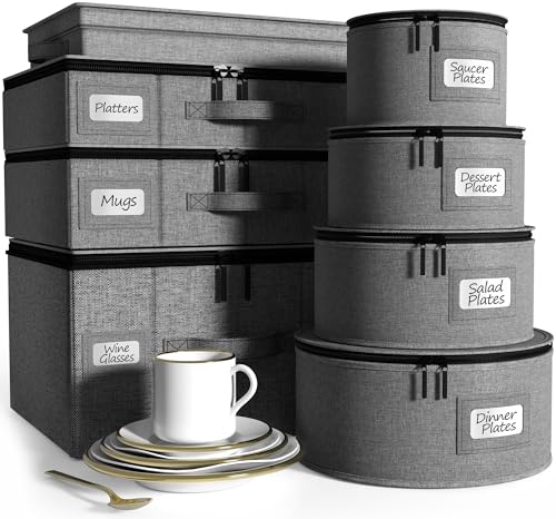 China Storage Containers (Gray / 8 Piece Dinnerware Set)