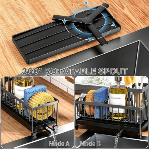 Sponge Holder for Kitchen Sink (Dark Grey - 9.25″)