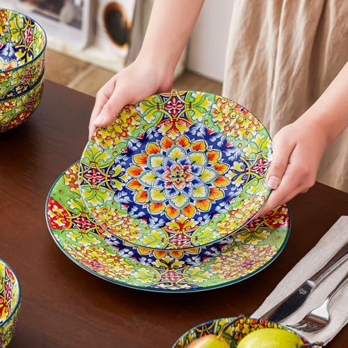 12 Pieces Dinnerware Sets (Service for 4 (12 Pcs) / Bohemian Green)