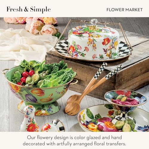 Enamel Cake Carrier (White Flower Market)