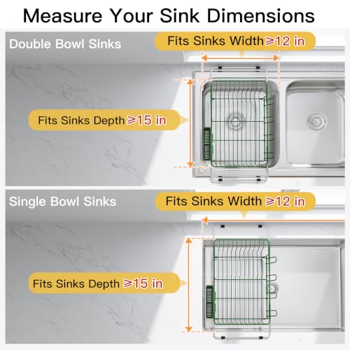 Green Dish Drying Rack in Sink (Green / For 12"-30"w Sink)