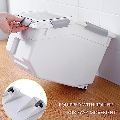 20Lb Food Storage Container with Scoop with Handle & Wheels (2 pack- 20 lb)