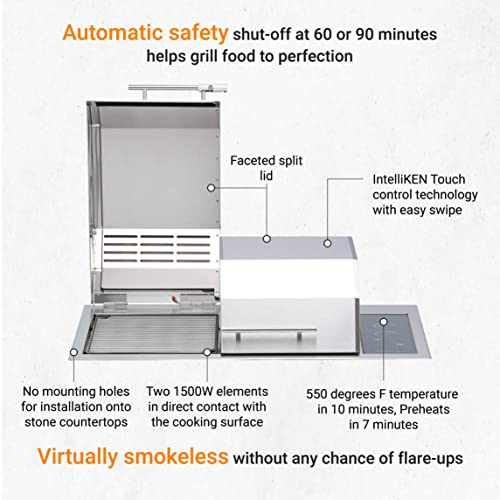 Texan Built In Electric Grill With 2 Burners And IntelliKEN Touch Control (B70425NH)