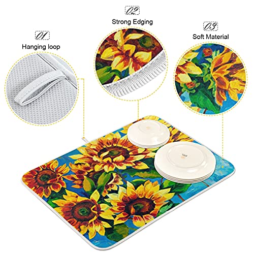 Super Absorbent Dish Drying Mat (Sunflower / 18" x 24")