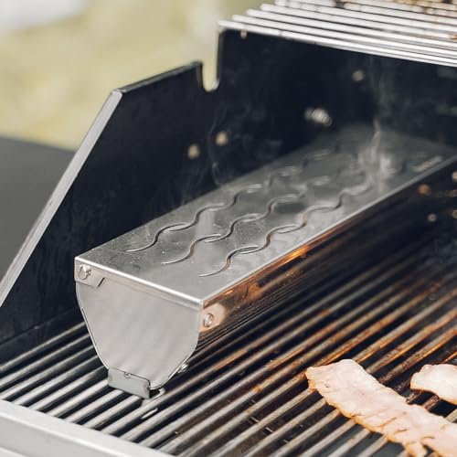 V Shape Wood Chip Smoker Box with Flat Base Bottom