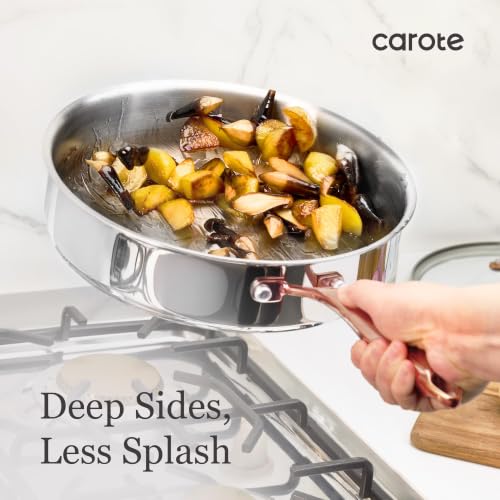 30 PCS Tri Ply Stainless Steel Cookware Set Pots and Pans Set (Gold / 30 PCS)