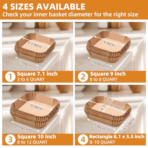 200pcs Thickened Air Fryer Paper Liners XXXL (200 Count)