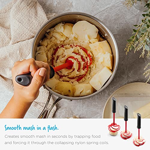 Smood Lite Ergonomic Spring Coil Potato Masher (Smood Lite / Black)