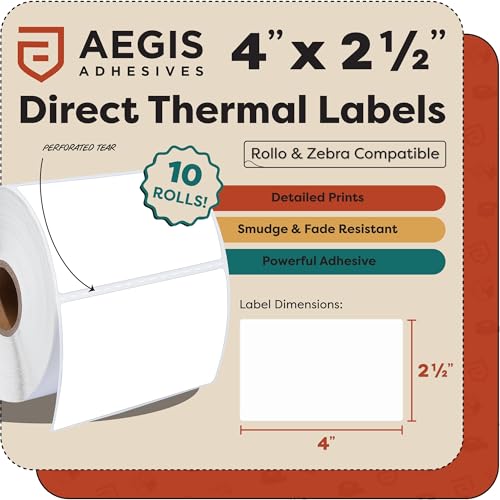 4" X 2.5" Direct Thermal Labels (4" X 2.5")