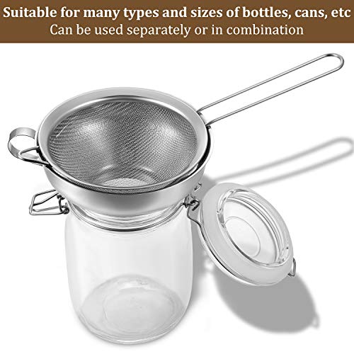 4 Pcs Stainless Steel Canning Funnels with Fine Mesh Strainer (4 Count)