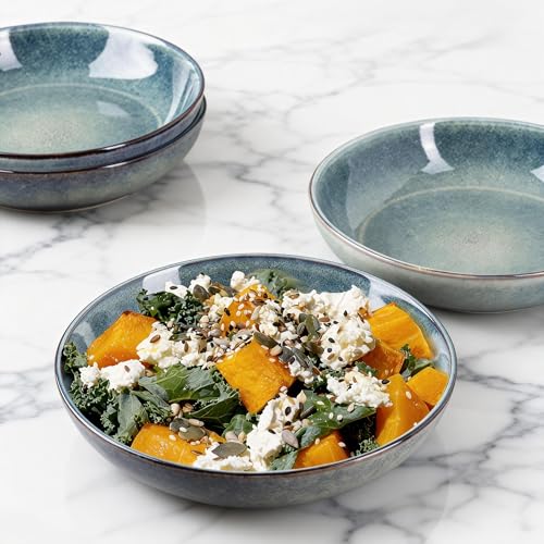 8.5’’ Ceramic Pasta Bowls Set of 6 (Set of 6 / Ceylon Blue)