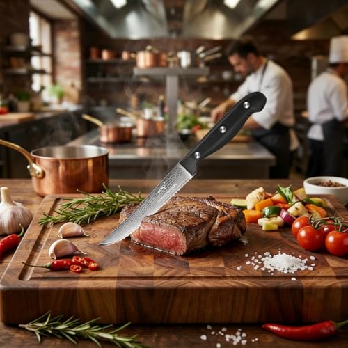 15 Piece Damascus Kitchen Knife Set with Compact Block (Black/Black / 15 Pieces)