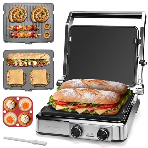 4 slice Panini Press Grill Cheese Sandwich Maker (Silver)