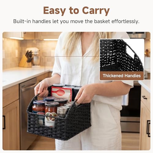 Pantry Organizers and Storage (Black(Paper Rope) / 2x 8½"L x 10"W x 7½"H)