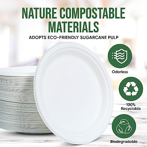 9 inch Paper Plate Heavy Duty Disposable (White / 9 IN)