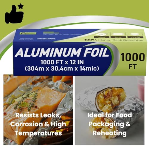 Aluminium Foil 12''x1000 Sq.Ft for Food (1000 Sq Ft)