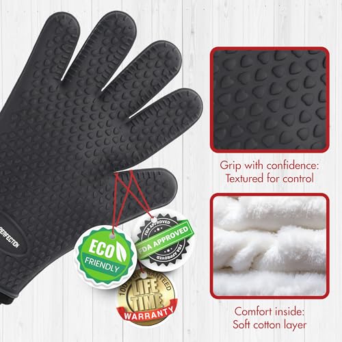 XL Silicone Griddle Gloves (Modern Gray / X-Large)