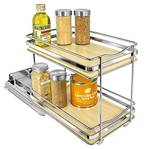 lite™ Pull Out Spice Organization for Cabinets (Wood / 6-1/4" - 2 Tier)
