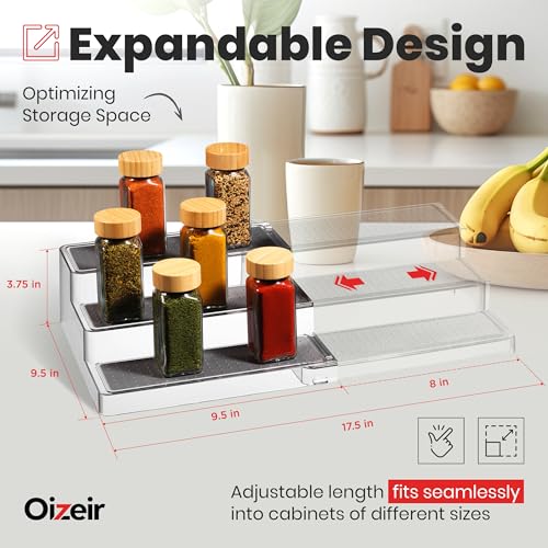 3 Tier Expandable Spice Rack Organizer for Cabinet (2 Count)