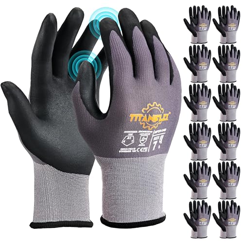 Work Gloves MicroFoam Nitrile Coated (12 Count)