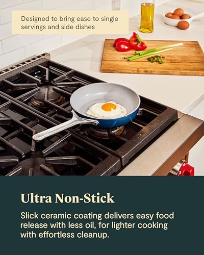 Non Stick Ceramic Mini Fry Pan with Glass Lid (1x 8 IN / White)