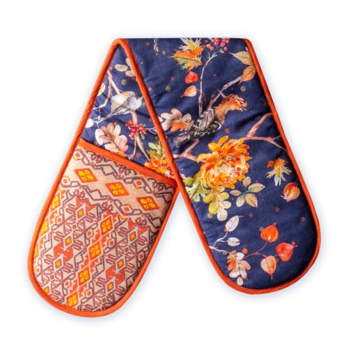 Double Oven Mitts 100% Cotton Double Oven Glove (020 - Kelim - Infinity / 7" x 35" (Double Oven Mitt))