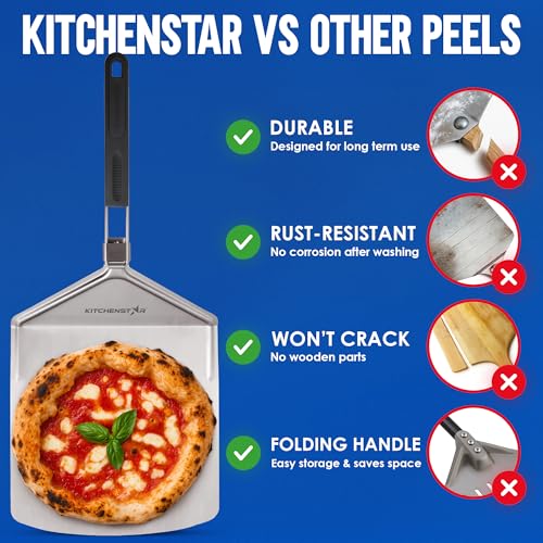 12 Inch Stainless Steel Pizza Peel with Folding Handle