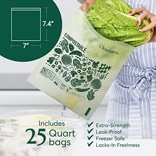 Compostable* Quart Size Food Storage Bags (25 Count)