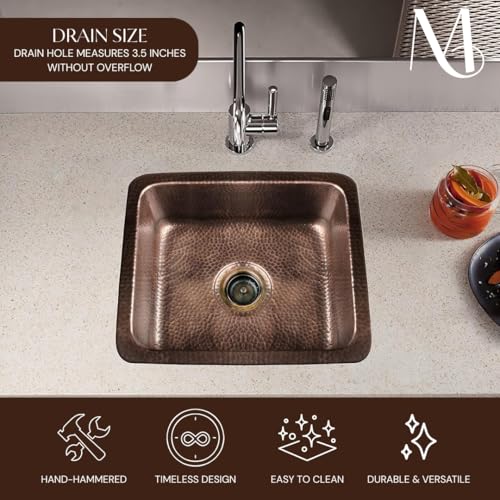 Kitchen & Bar Sink (17 inches / Pure Copper)