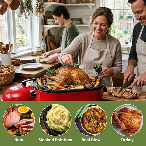 MWR18‑12 Electric Roaster Oven for Family‑Size Meals (Red)