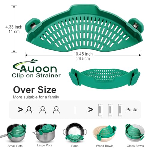Pot Strainer Clip on Silicone (Sea Blue / Large 10.45 x 4.33 in)