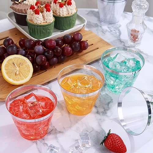100PCS Silver Plastic Cups (9-Silver-100)