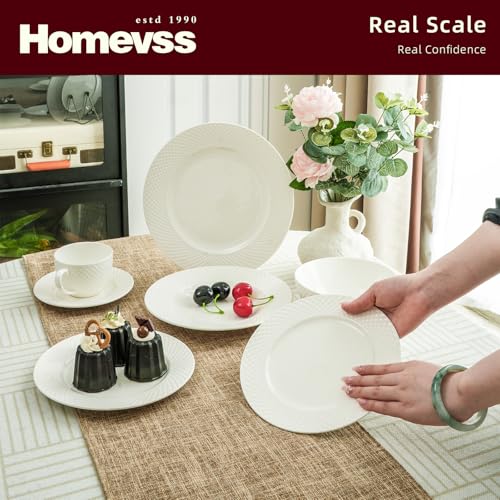 HomeVss New Bone China Dinnerware Set (Diamond / Service for 6 - 18pc Set)