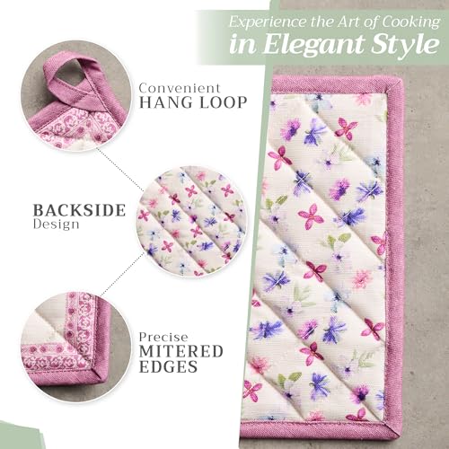 Pot Holders 100% Cotton Potholders (038 - Chardon / 8" x 8" (Pot Holder Pack of 2))