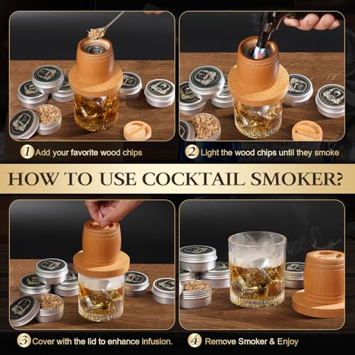 Whiskey Smoker Kit with Torch (Smoker Kit with 4 Ice Stones)