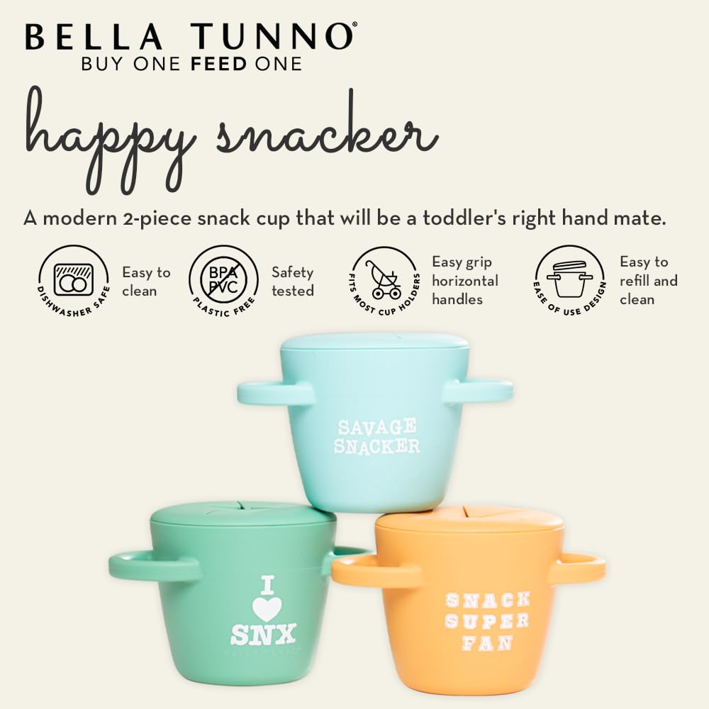 Bella Tunno Snack Cups for Toddlers, Silicone Spill Proof Food Container with Lid, Babies & Kids 6-12 Months, Got Snacks