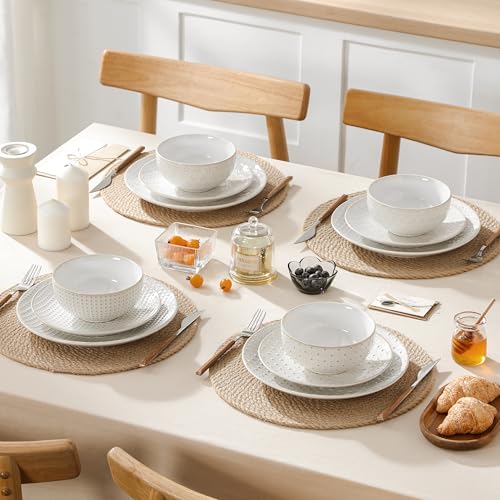 12 Pieces Dinnerware Sets (White / Service for 4 (12 Pcs))
