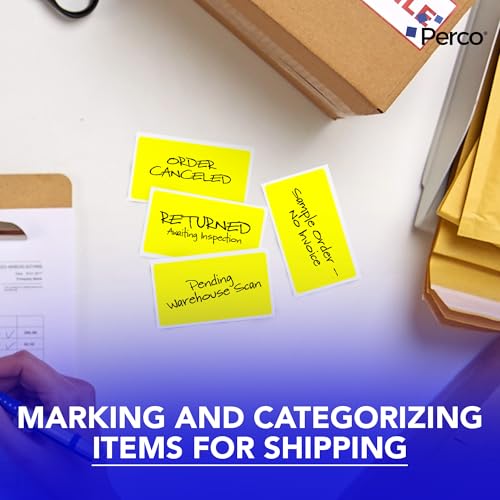 Neon Yellow 3x5 Inch Perforated Sticker Labels (Mini Roll / Neon Yellow)