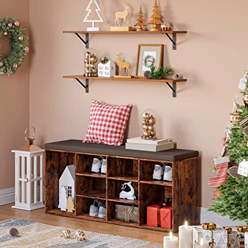 Long Wall Shelves (Rustic Brown / 39.4 Inch)