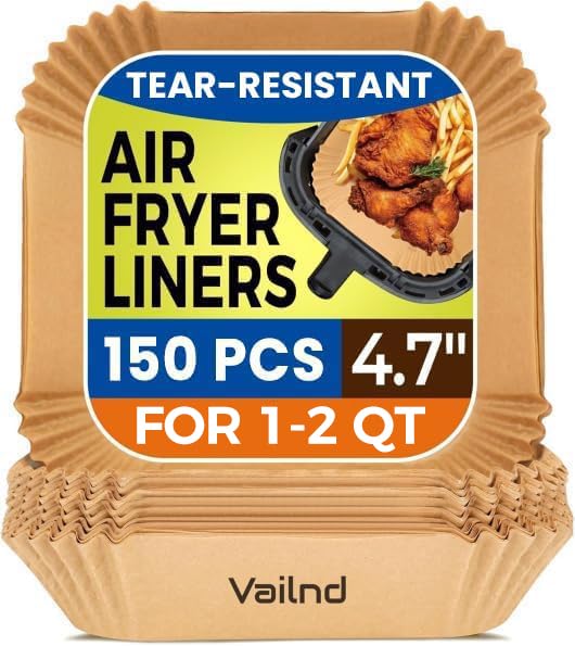 Square 150PCS 4.7 Inch Air Fryer Liners Disposable for 1 (4.7 inch Square)