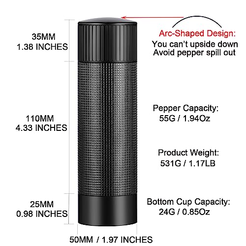 Aluminum Pepper Mill (Internal Adjustable)